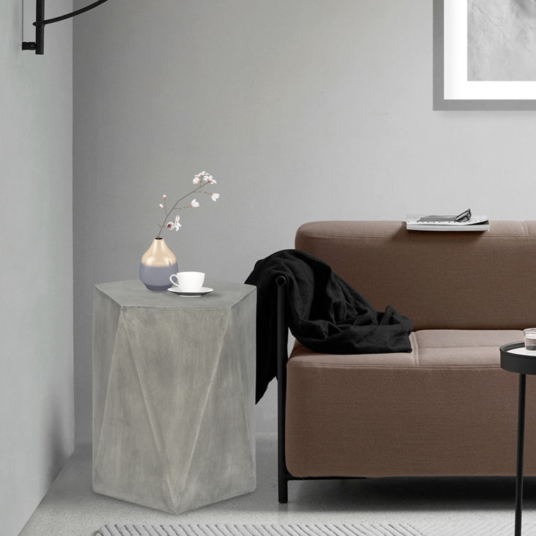 17 Stories Oneeda Concrete Outdoor Side Table Wayfair